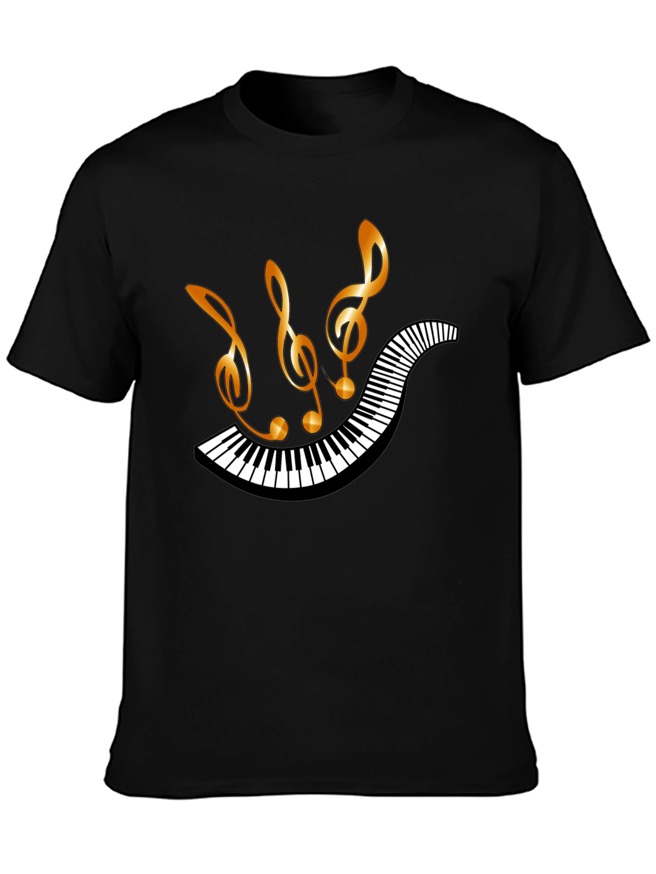 Musical Notes & Piano Keys Graphic T-Shirt