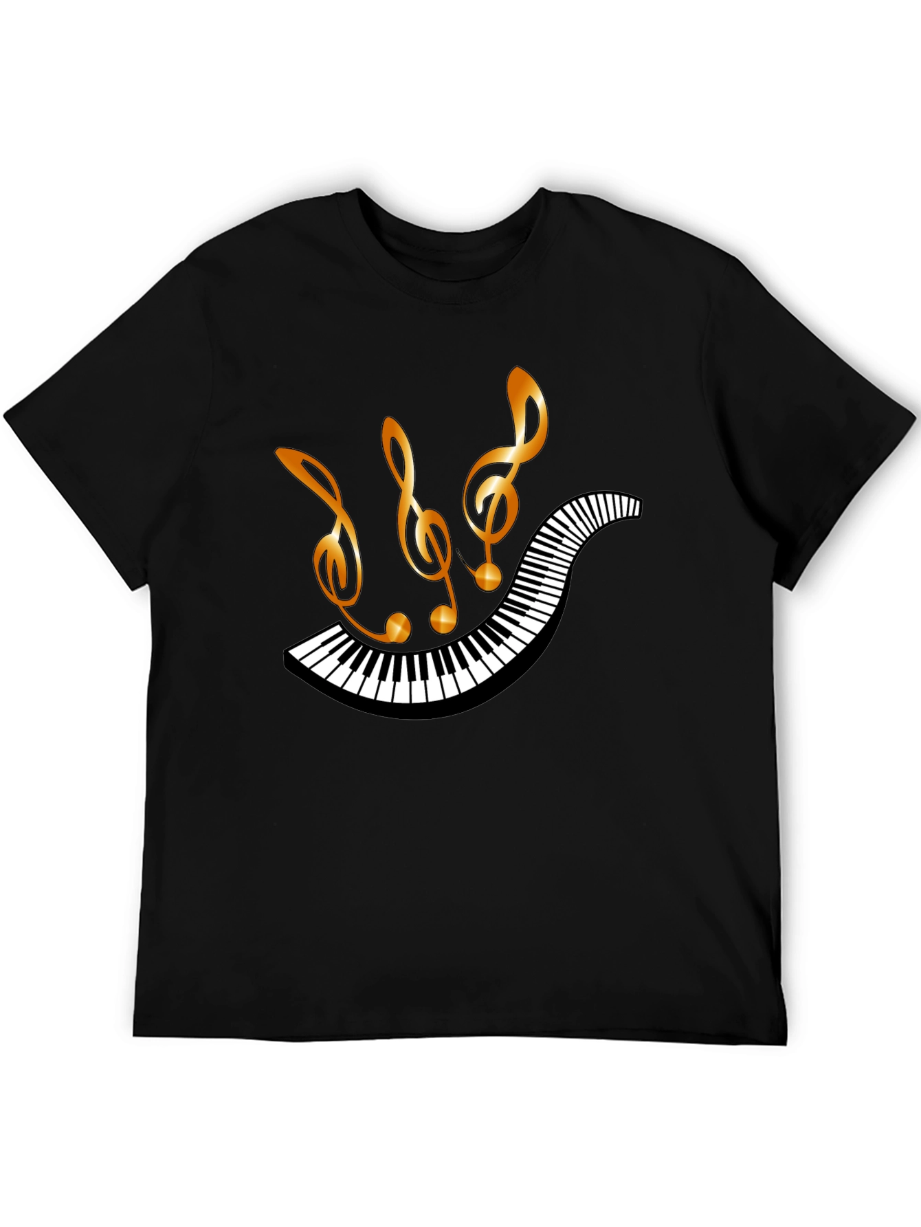 Musical Notes & Piano Keys Graphic T-Shirt
