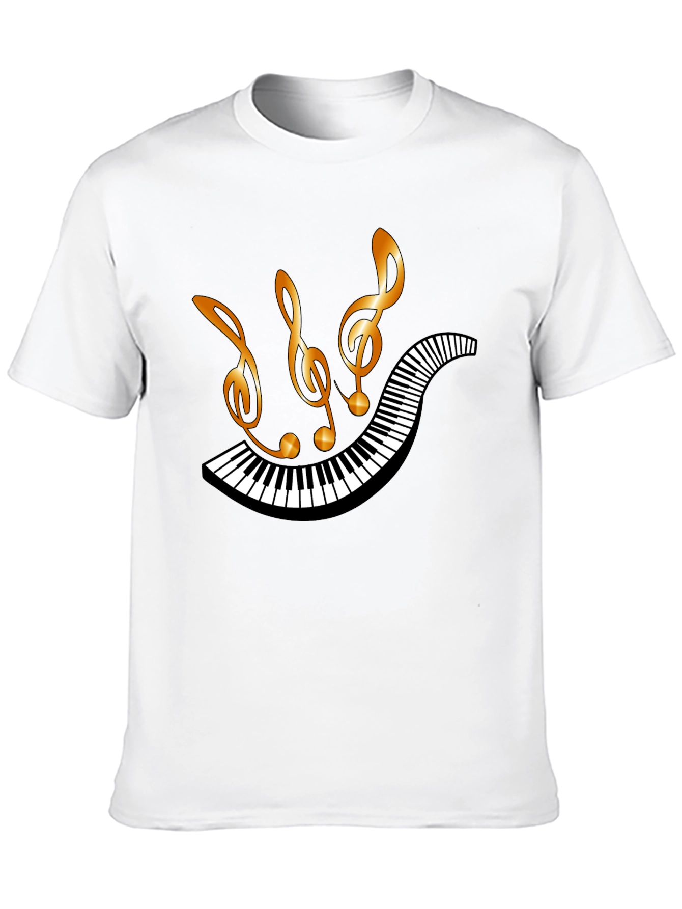 Musical Notes & Piano Keys Graphic T-Shirt