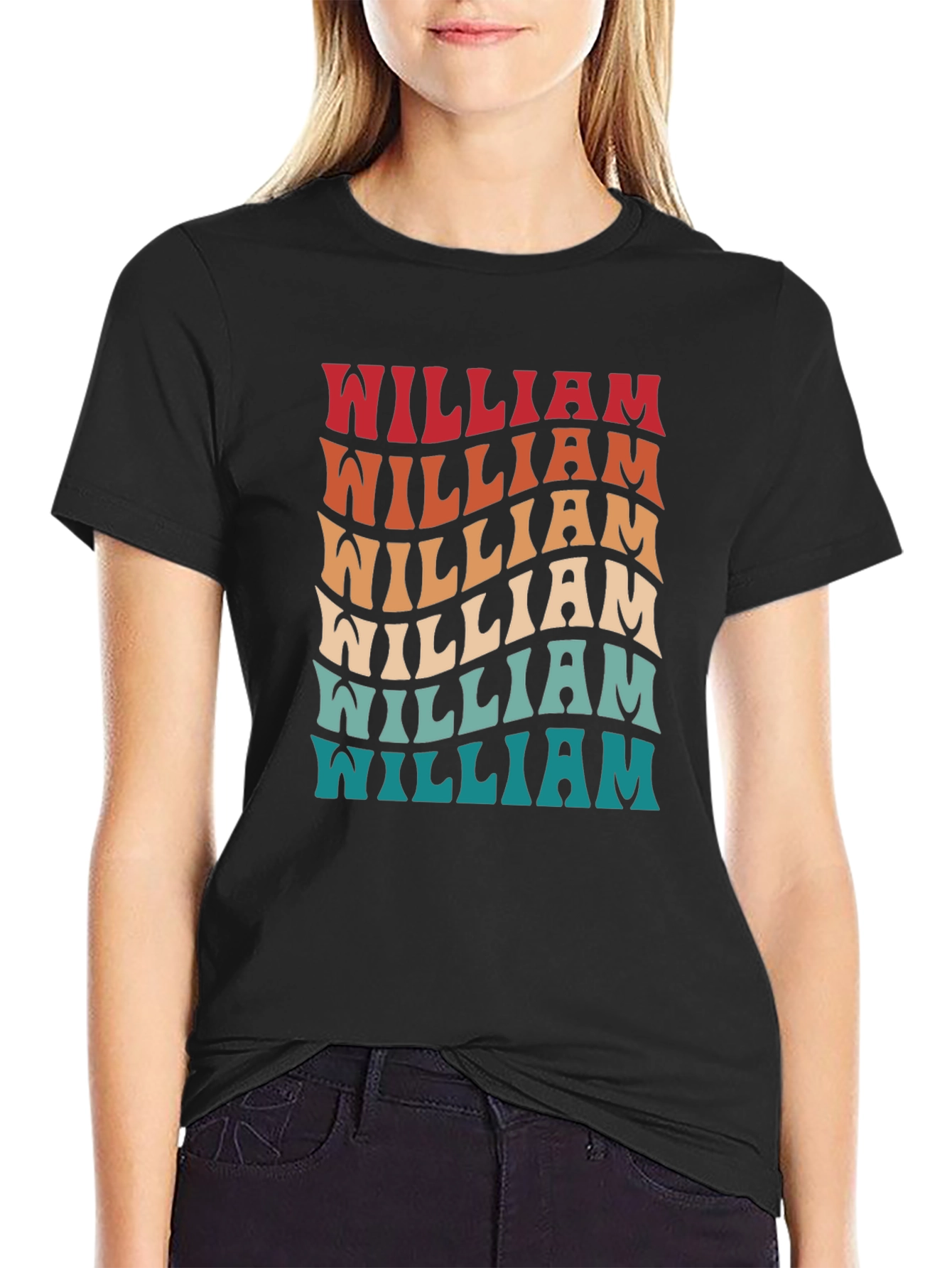 Retro Wavy William Name T-Shirt