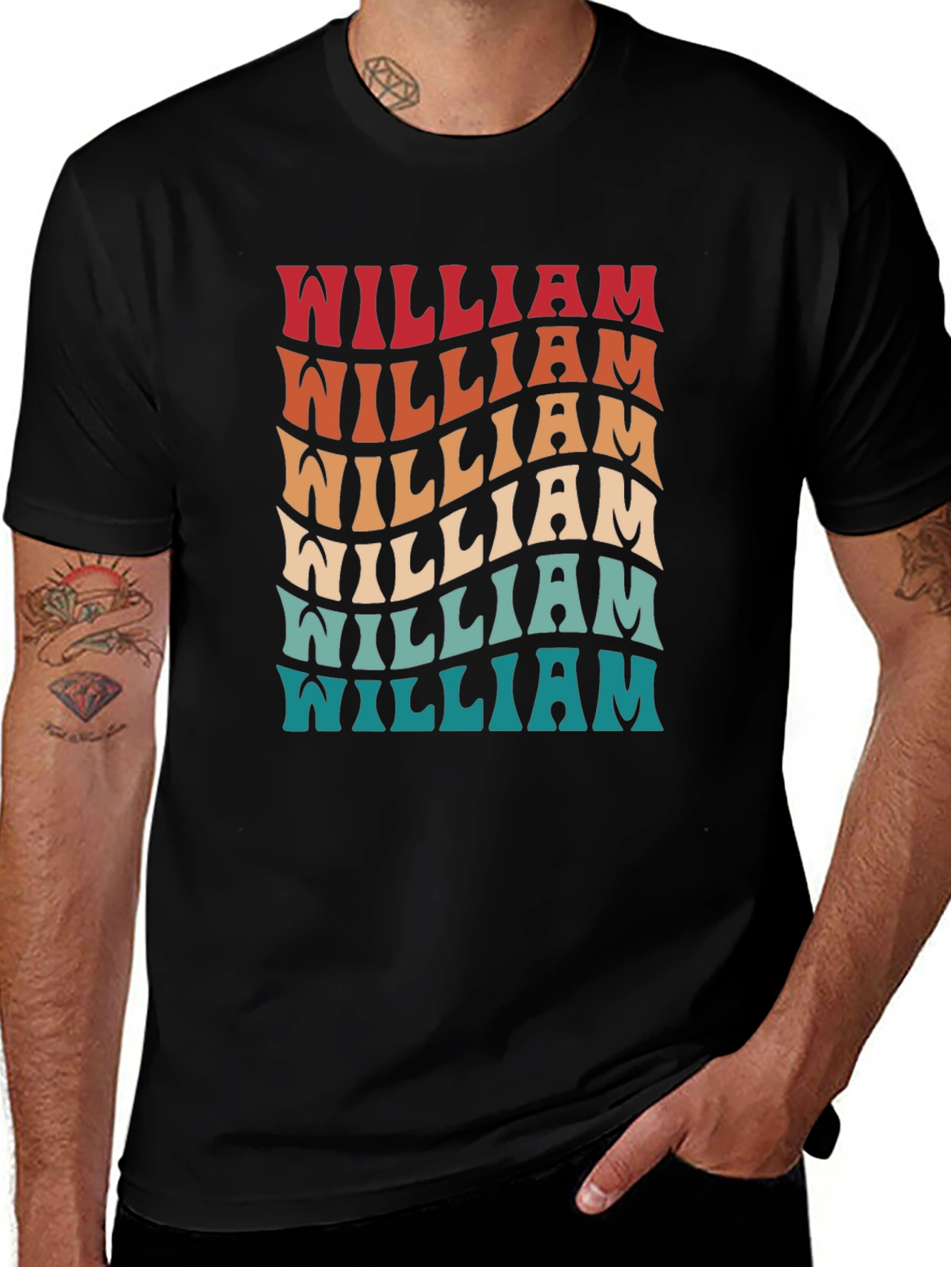 Retro Wavy William Name T-Shirt
