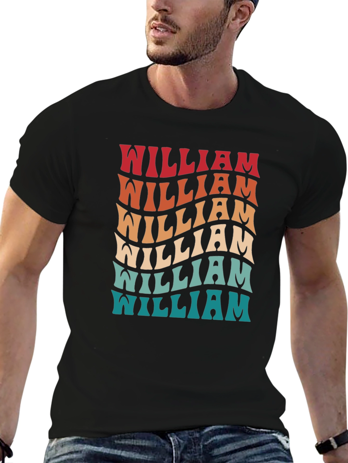 Retro Wavy William Name T-Shirt