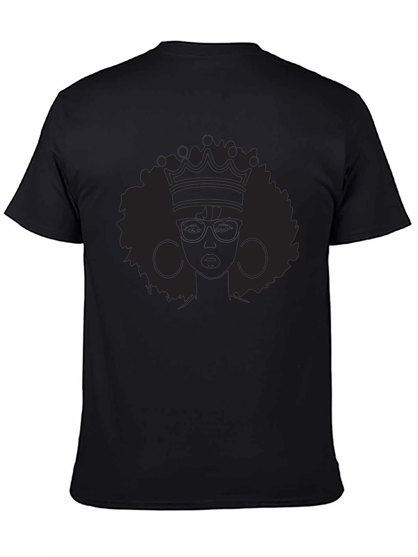 Queen Afro Crown Black T-Shirt
