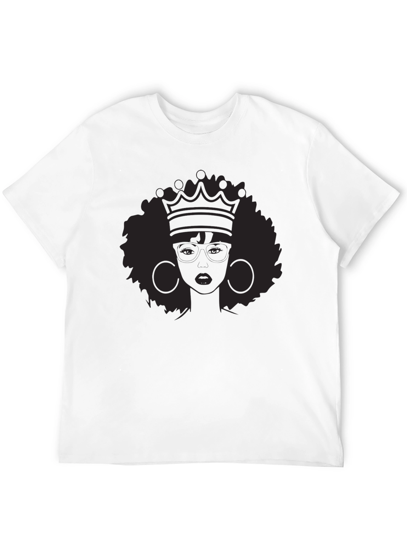 Queen Afro Crown Black T-Shirt
