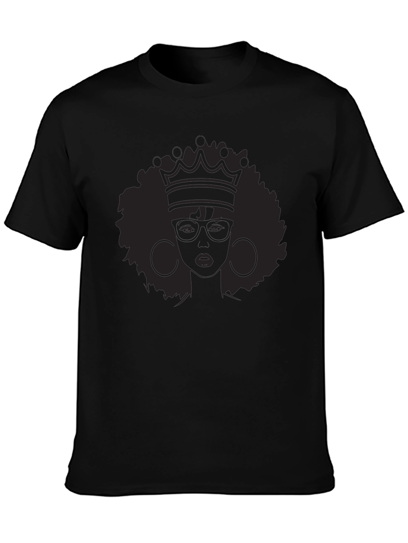 Queen Afro Crown Black T-Shirt