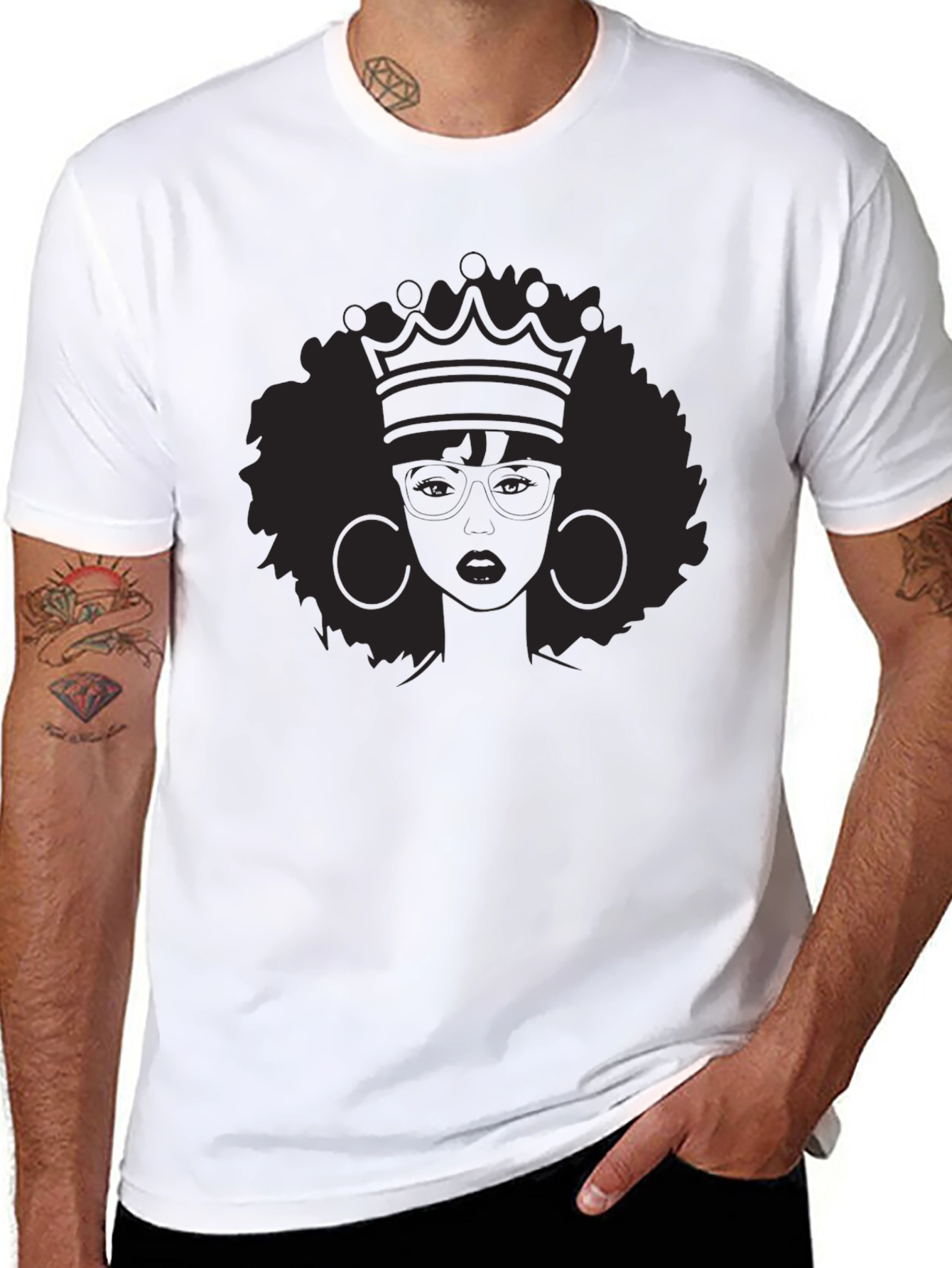 Queen Afro Crown Black T-Shirt