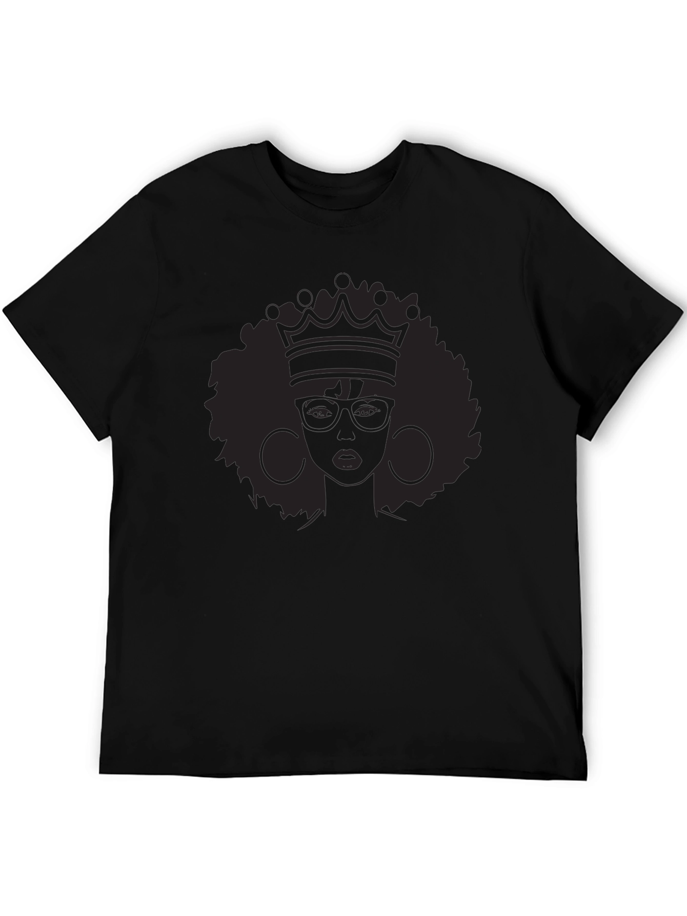 Queen Afro Crown Black T-Shirt