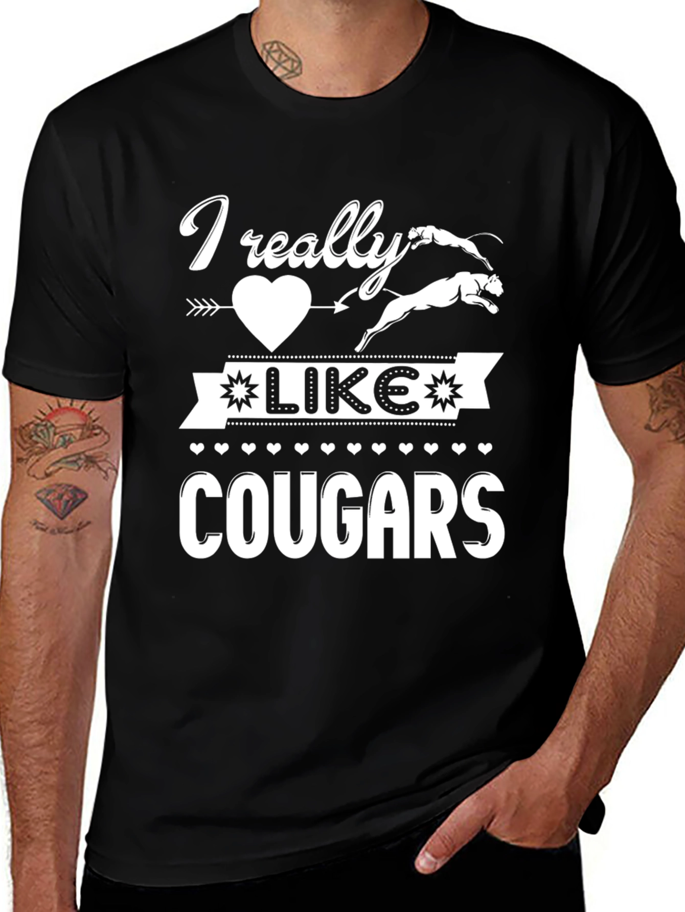 I Really Like Cougars Graphic T-Shirt