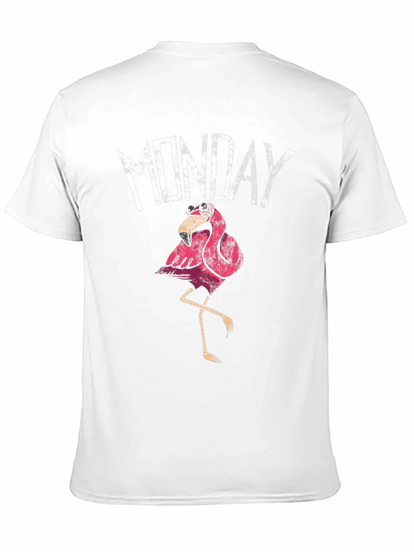 Funny Monday Flamingo Graphic T-Shirt - Black