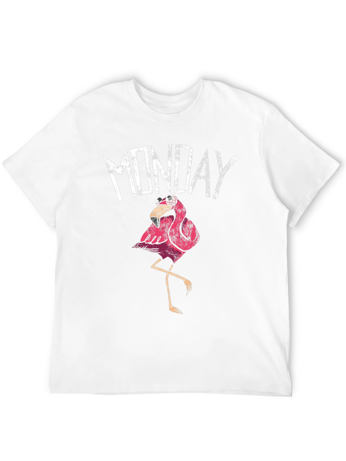 Funny Monday Flamingo Graphic T-Shirt - Black