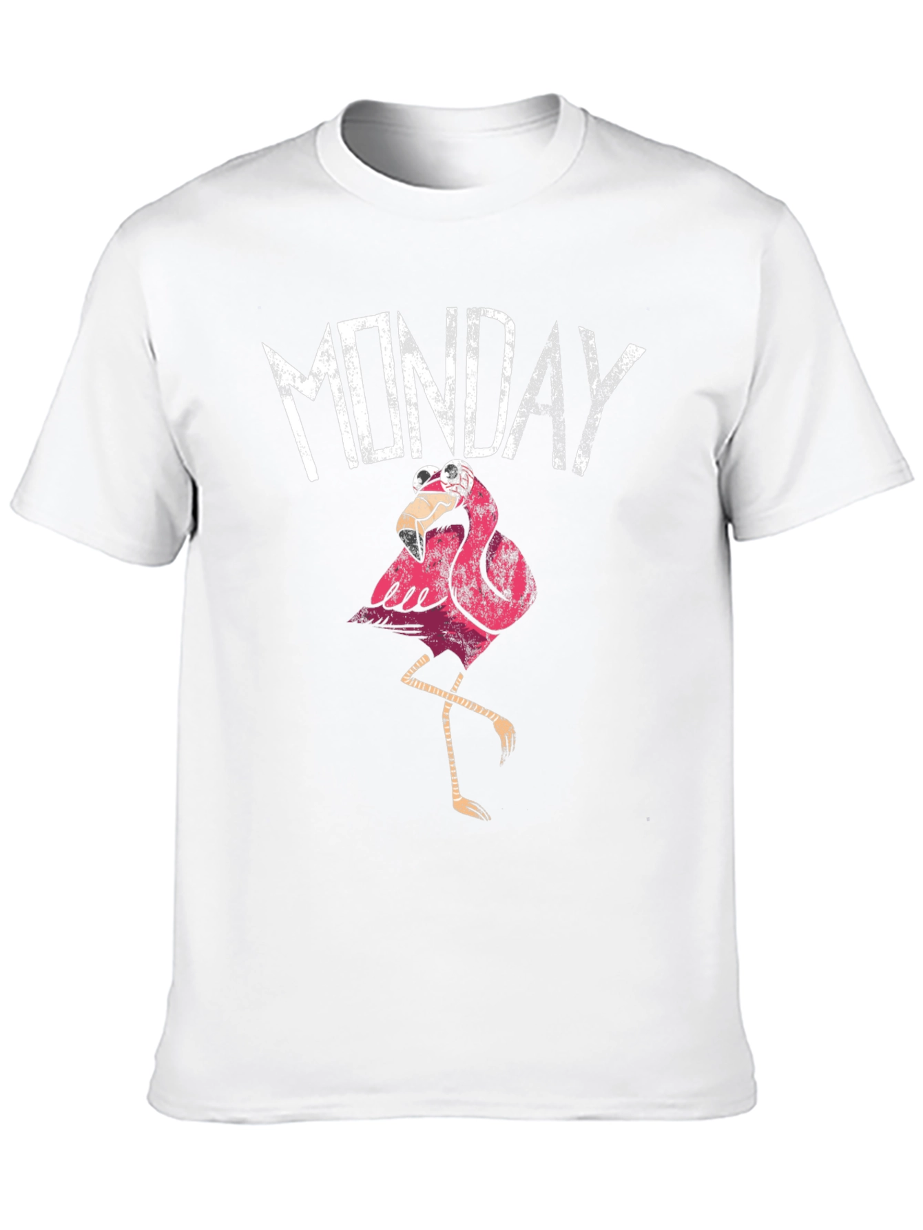 Funny Monday Flamingo Graphic T-Shirt - Black