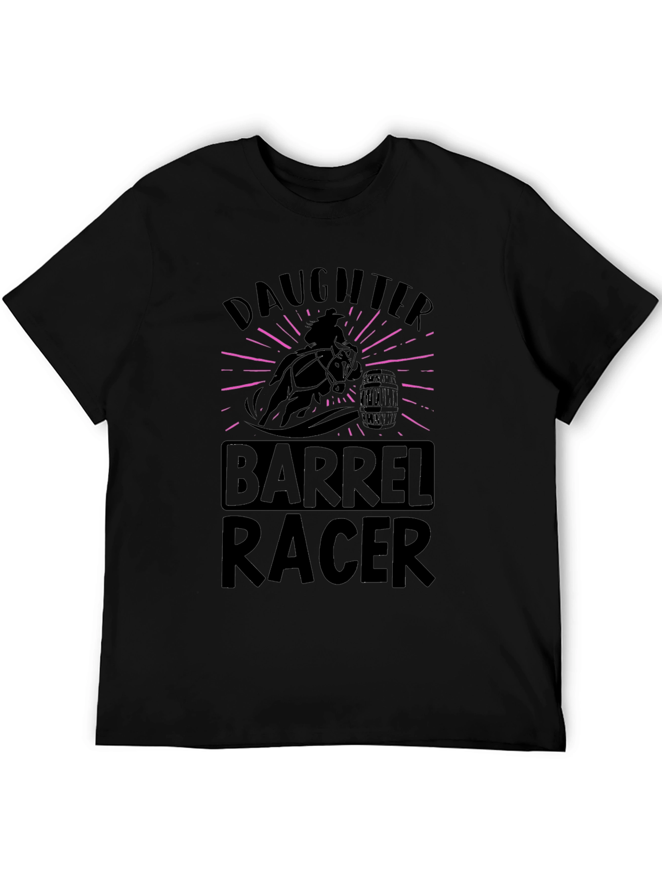 Daughter Barrel Racer Graphic Tee - Black Cotton T-Shirt