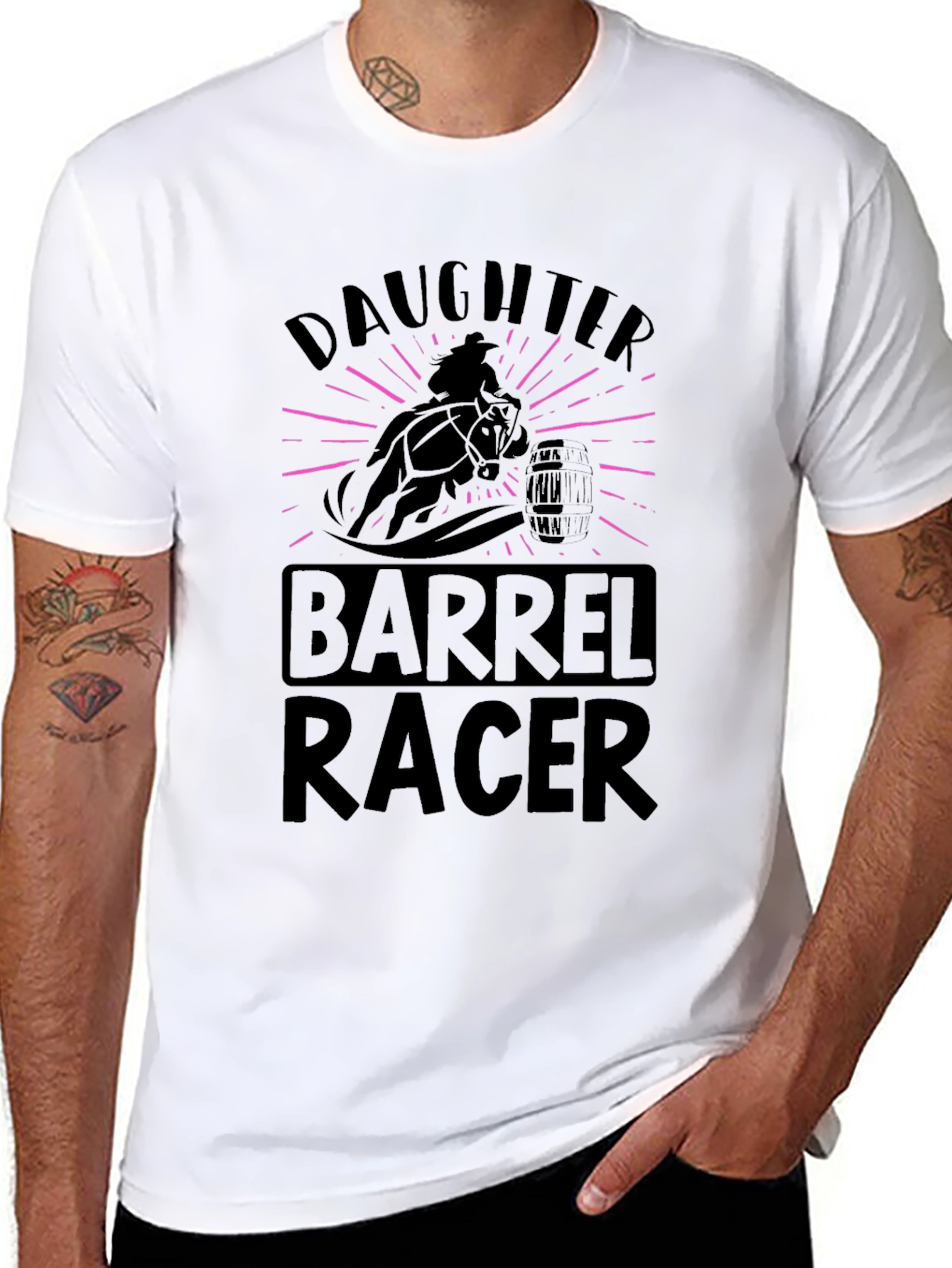 Daughter Barrel Racer Graphic Tee - Black Cotton T-Shirt