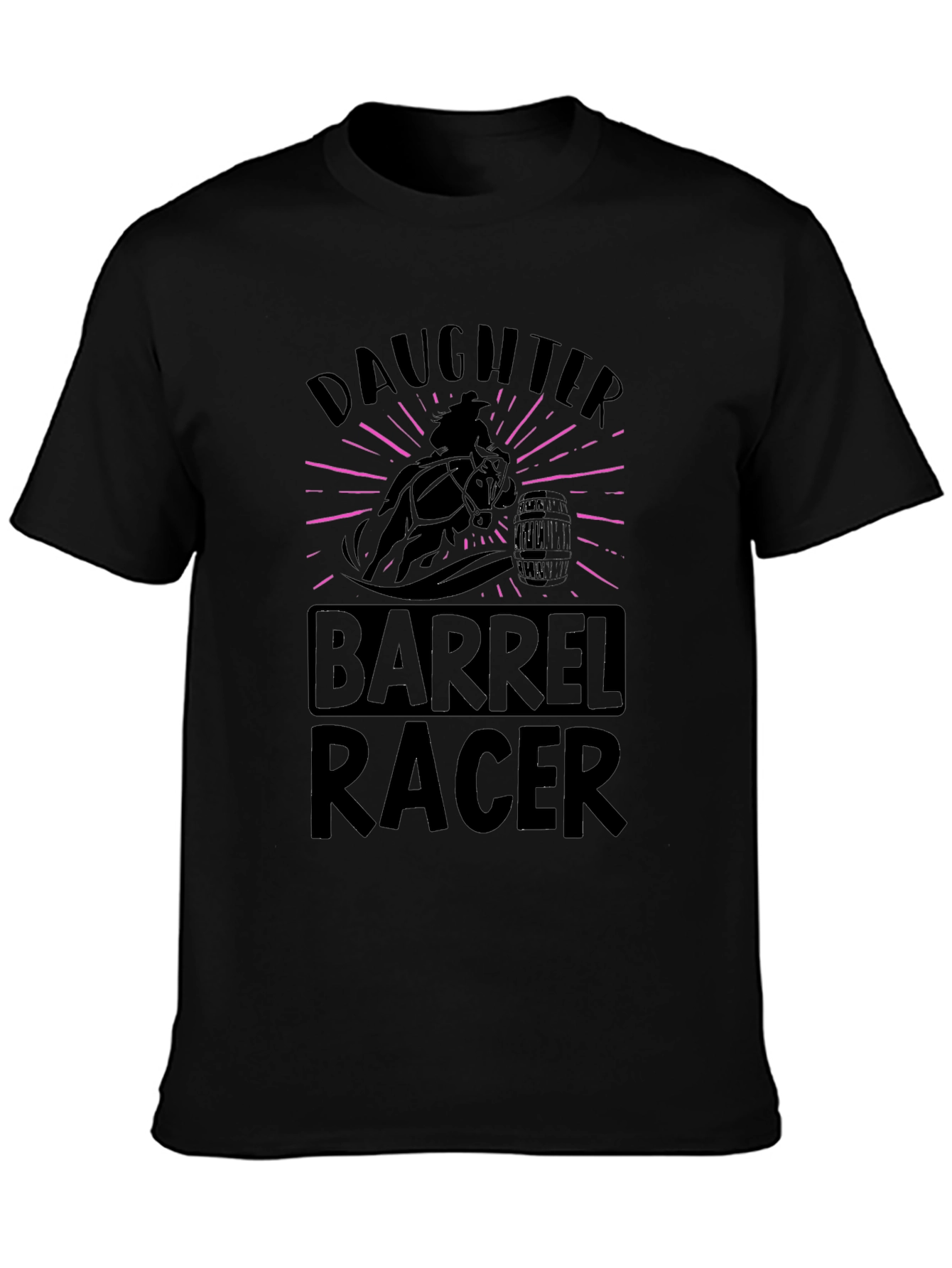Daughter Barrel Racer Graphic Tee - Black Cotton T-Shirt
