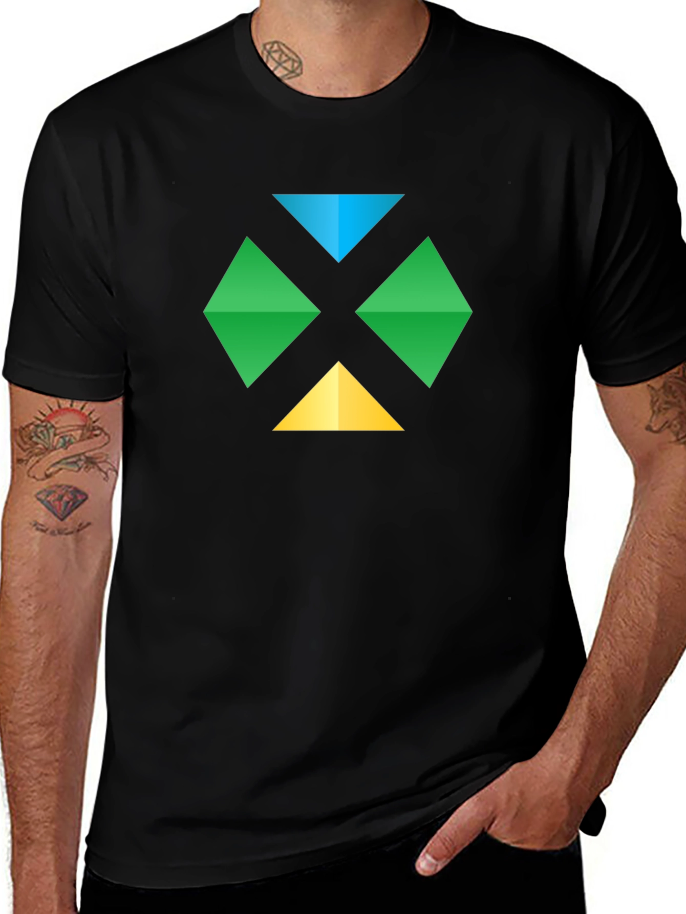Geometric Diamond Graphic Tee - Casual Comfort