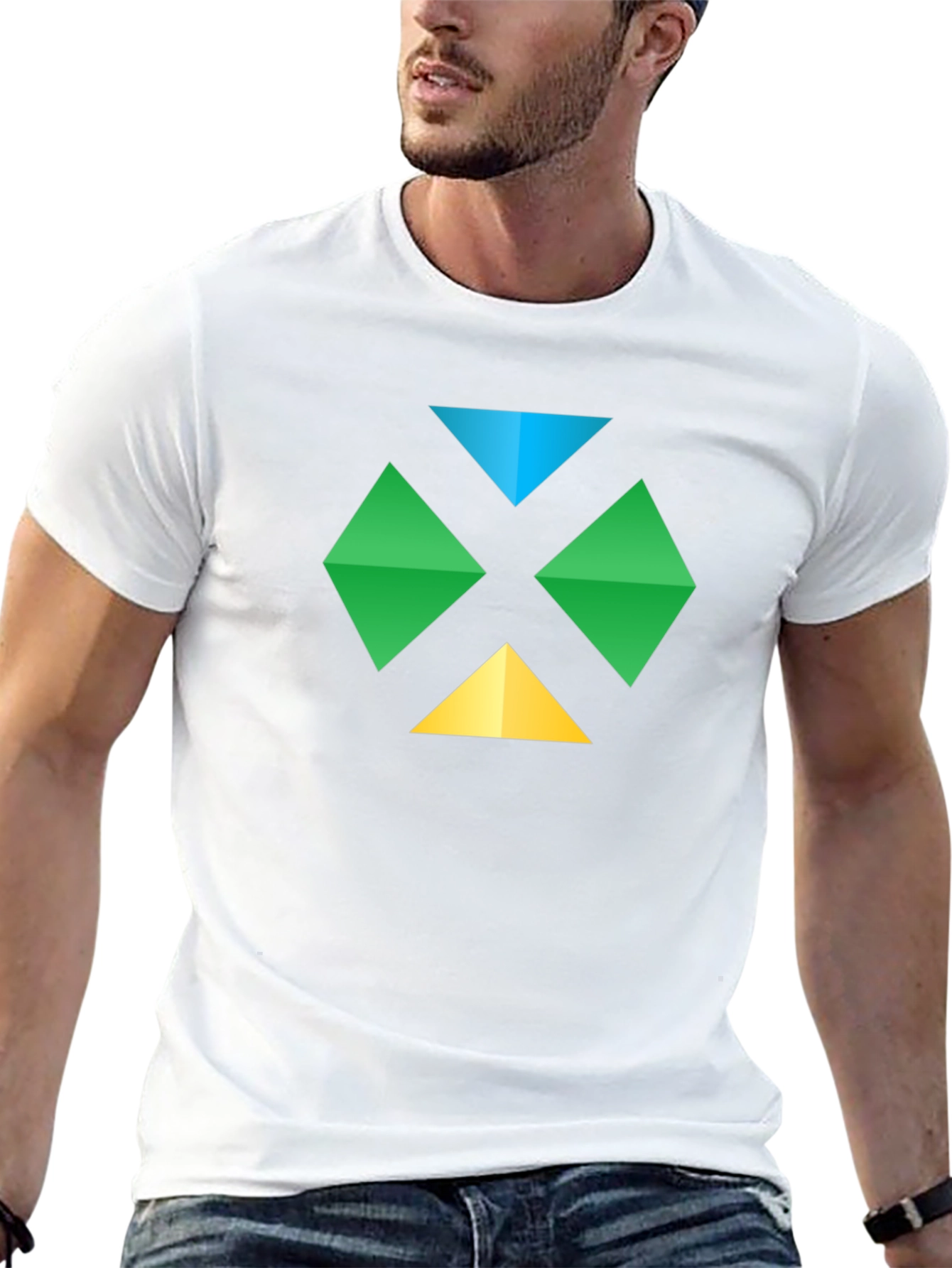 Geometric Diamond Graphic Tee - Casual Comfort