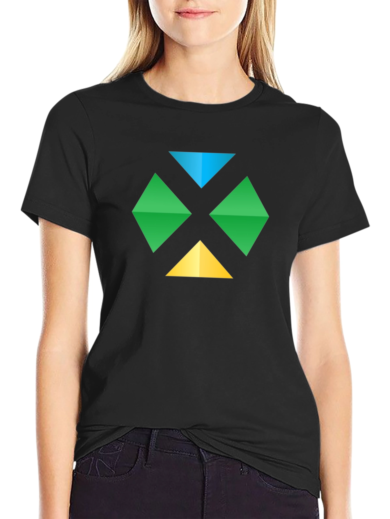 Geometric Diamond Graphic Tee - Casual Comfort