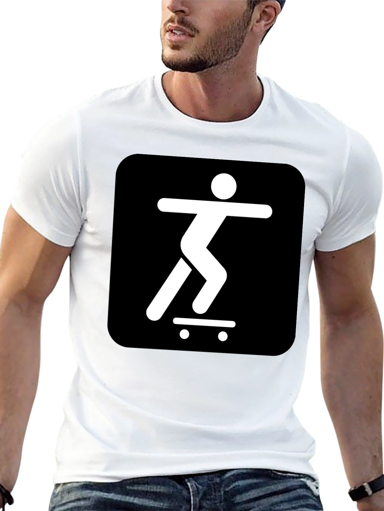Skater Icon Graphic Tee - Cool Black T-Shirt
