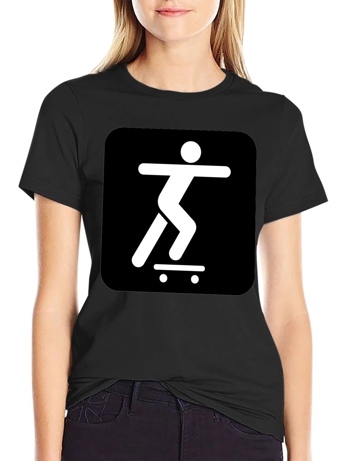 Skater Icon Graphic Tee - Cool Black T-Shirt