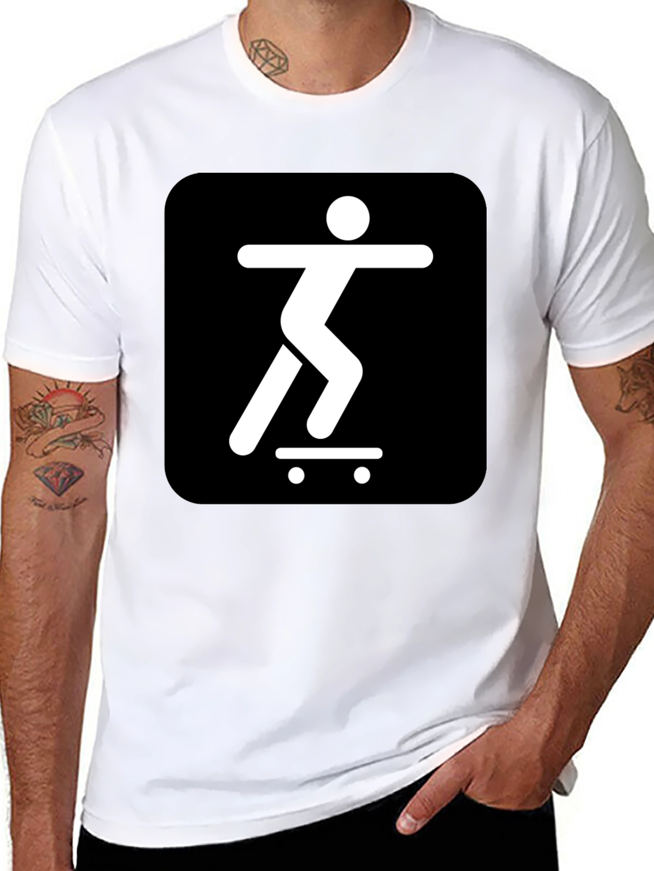 Skater Icon Graphic Tee - Cool Black T-Shirt