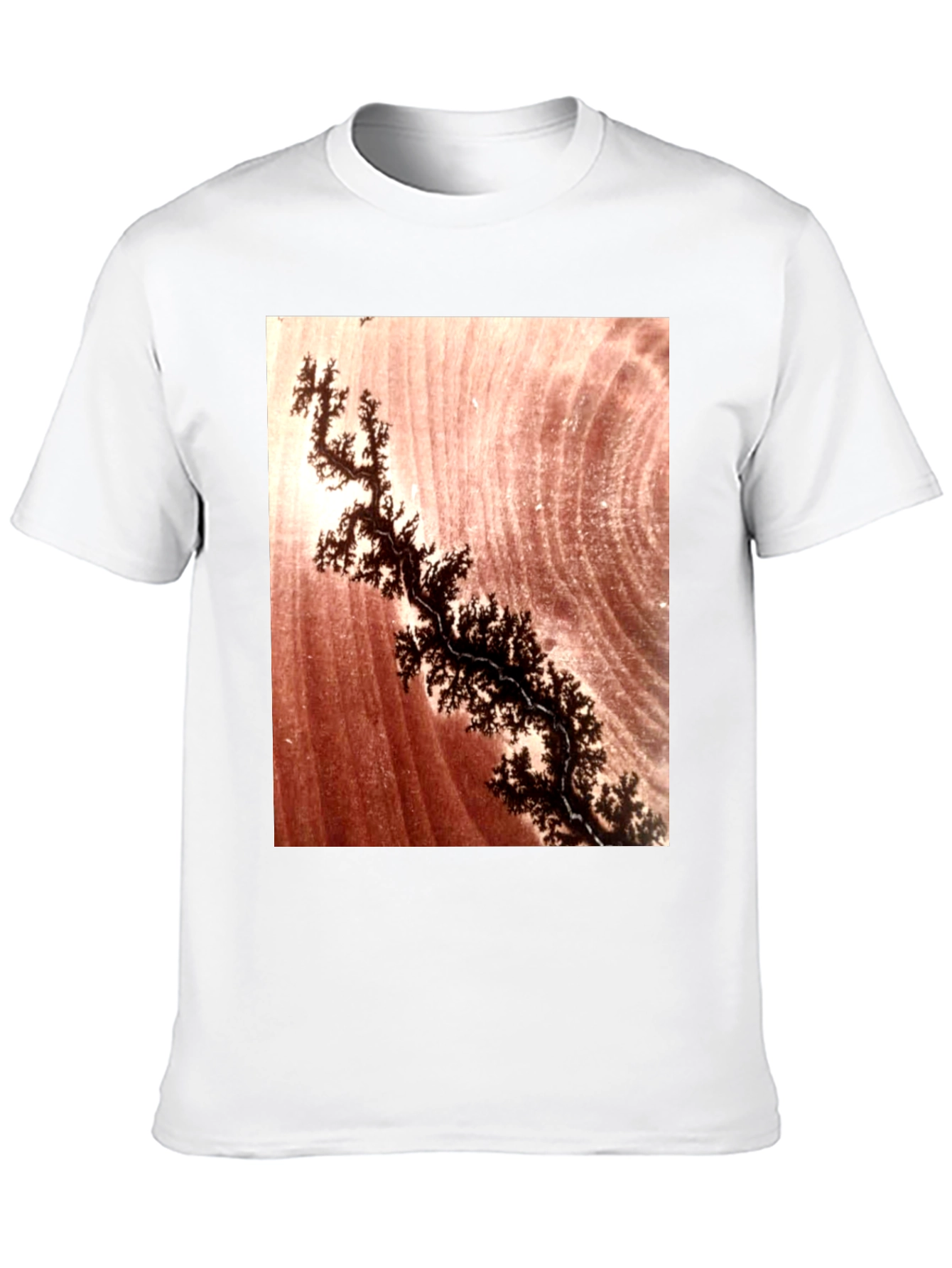 Unique Dendrite Pattern Black T-Shirt