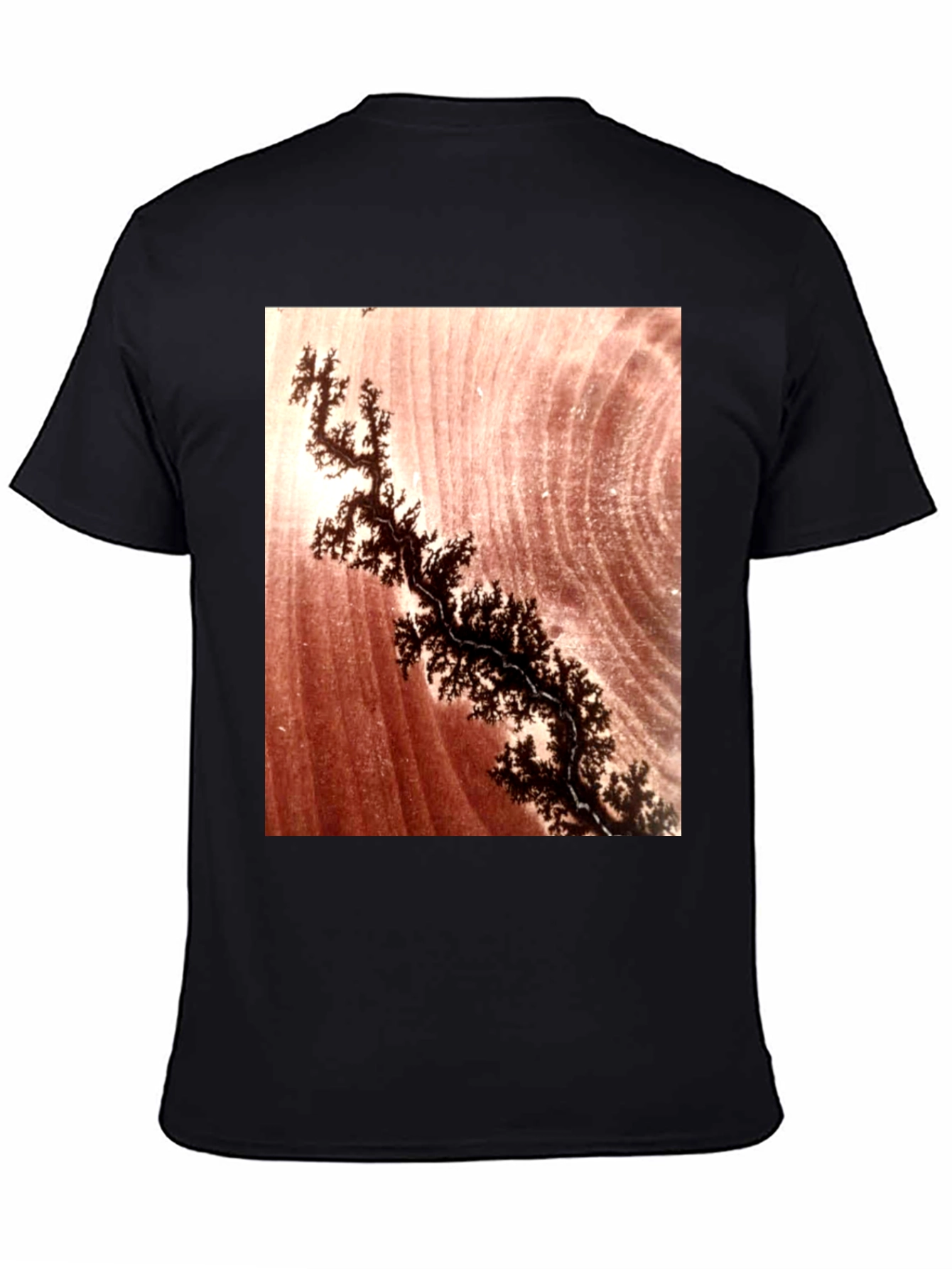 Unique Dendrite Pattern Black T-Shirt