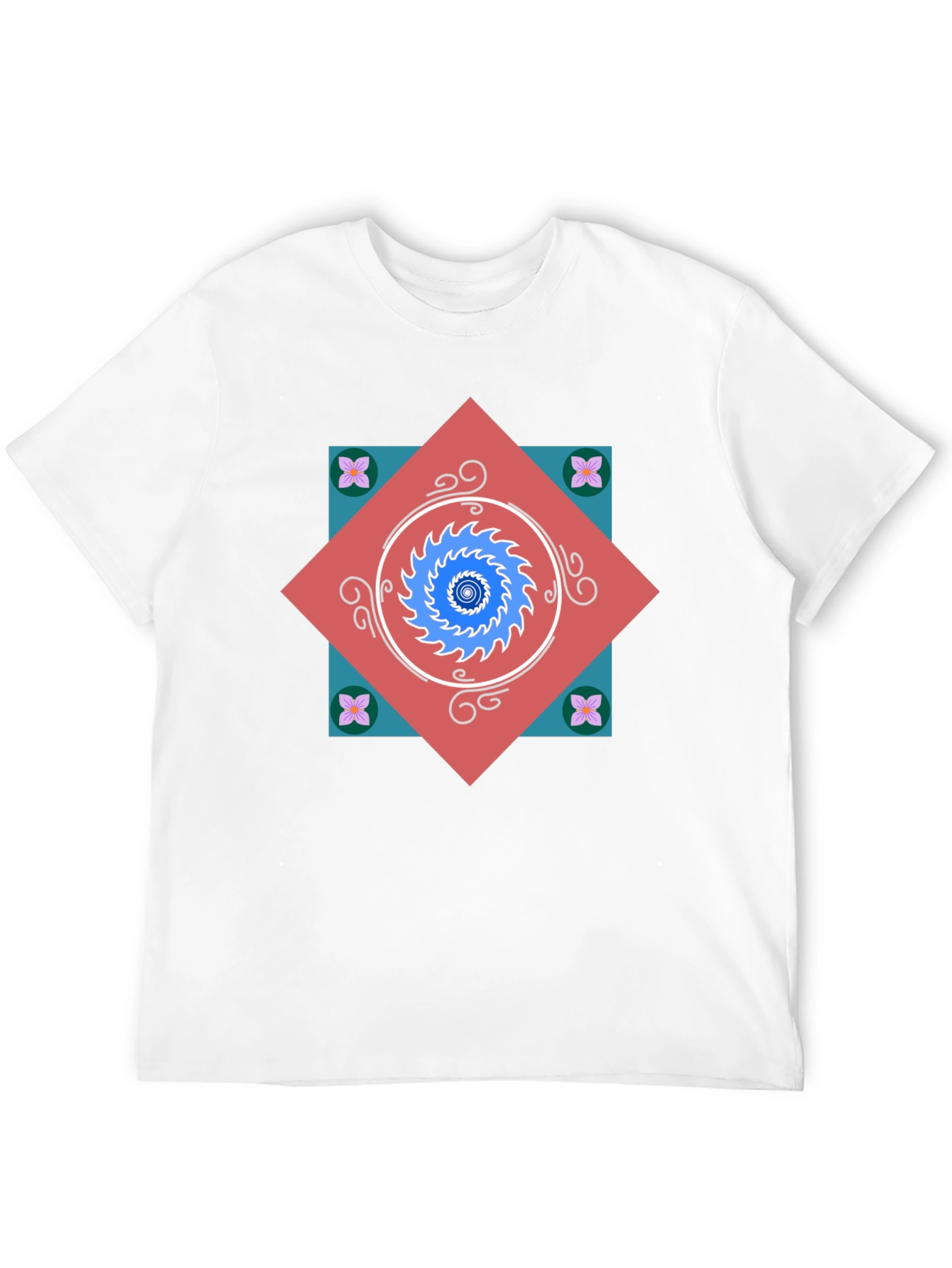 Geometric Mandala Graphic Tee - Modern Artistic Design