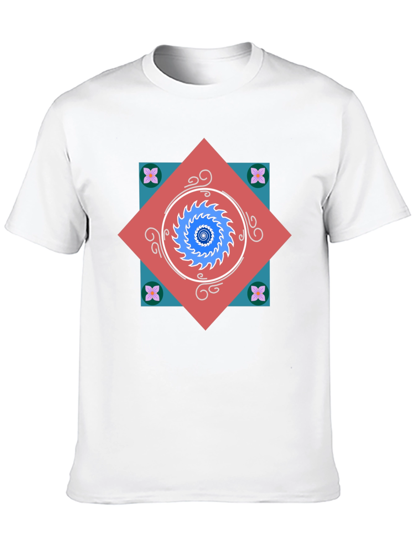 Geometric Mandala Graphic Tee - Modern Artistic Design