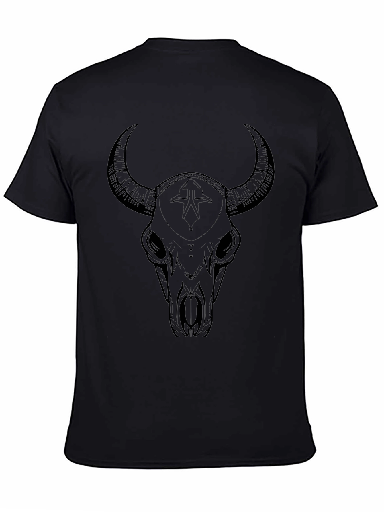 Black Bull Skull Graphic Tee