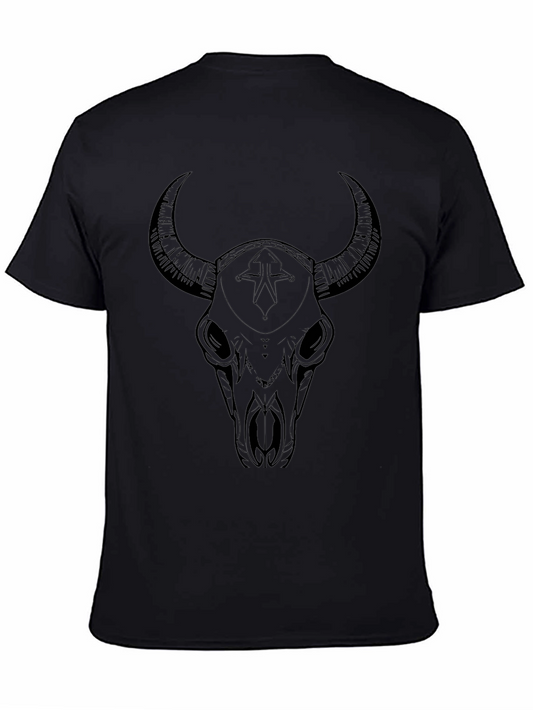 Black Bull Skull Graphic Tee