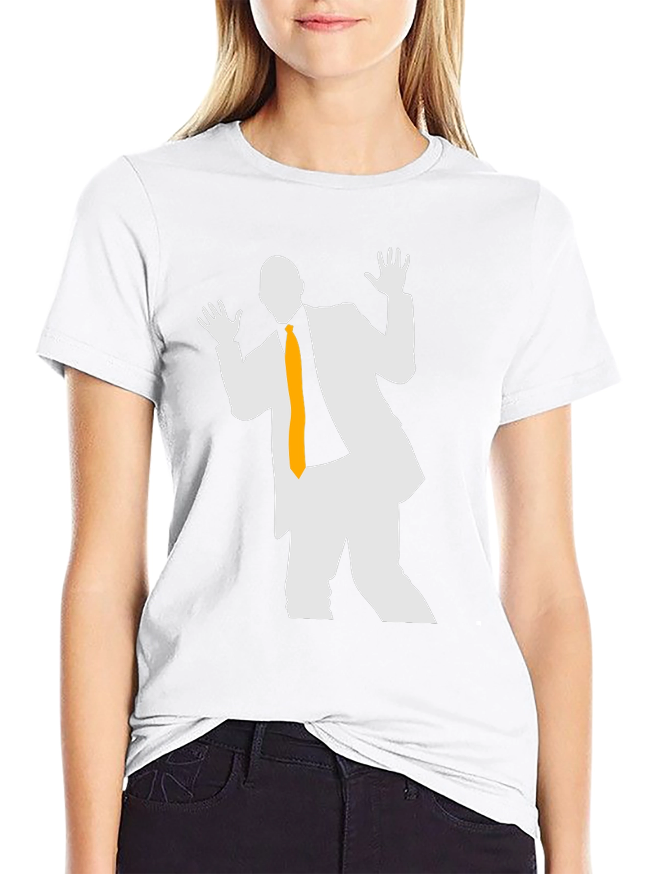 Silhouette Suit T-Shirt: Black Cotton Blend Unique Design