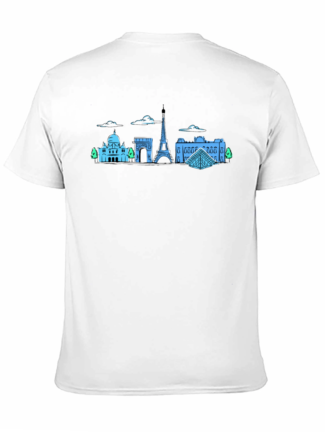 Paris Skyline Graphic Tee - Black Cotton T-Shirt