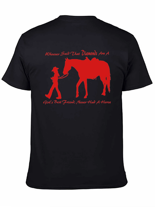 Horse Lover Graphic T-Shirt - Diamonds vs. Horse