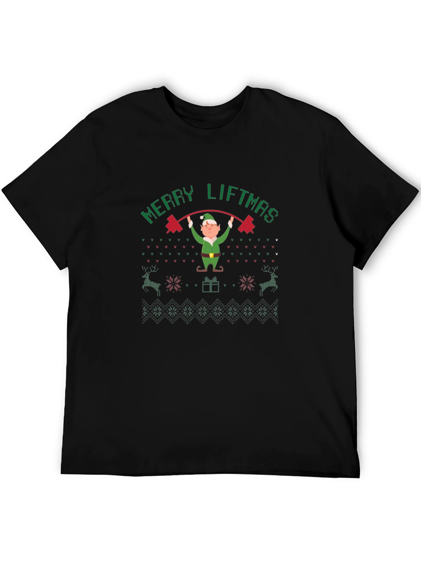 Merry Liftmas Funny Gym Elf Christmas T-Shirt