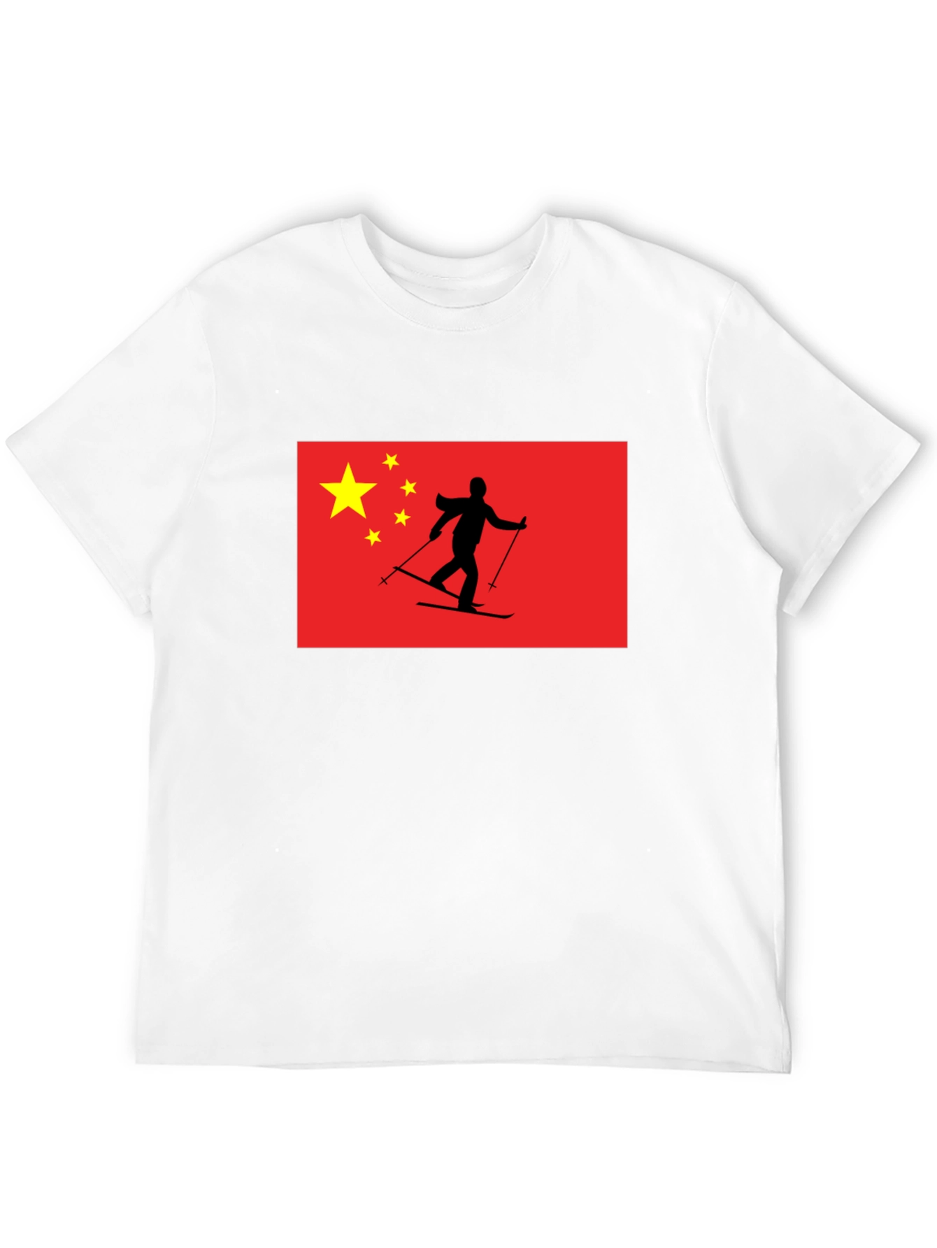 China Flag Skiing T-Shirt