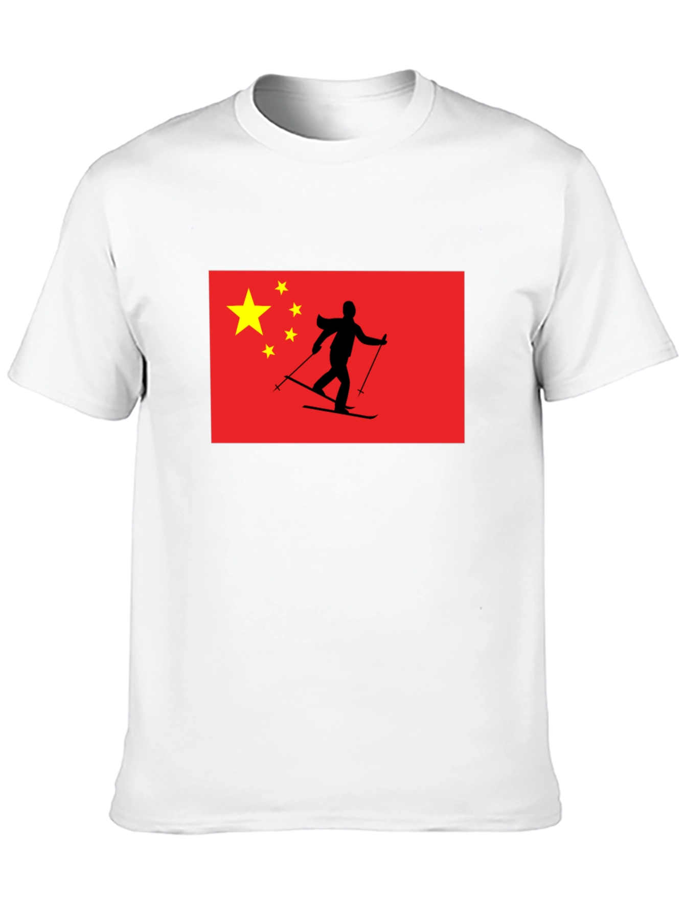 China Flag Skiing T-Shirt