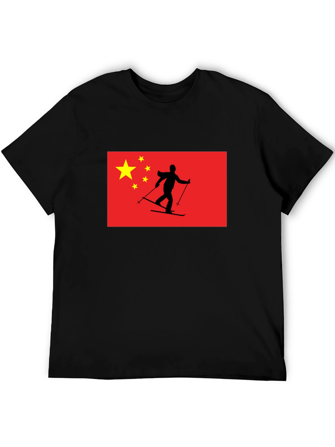 China Flag Skiing T-Shirt