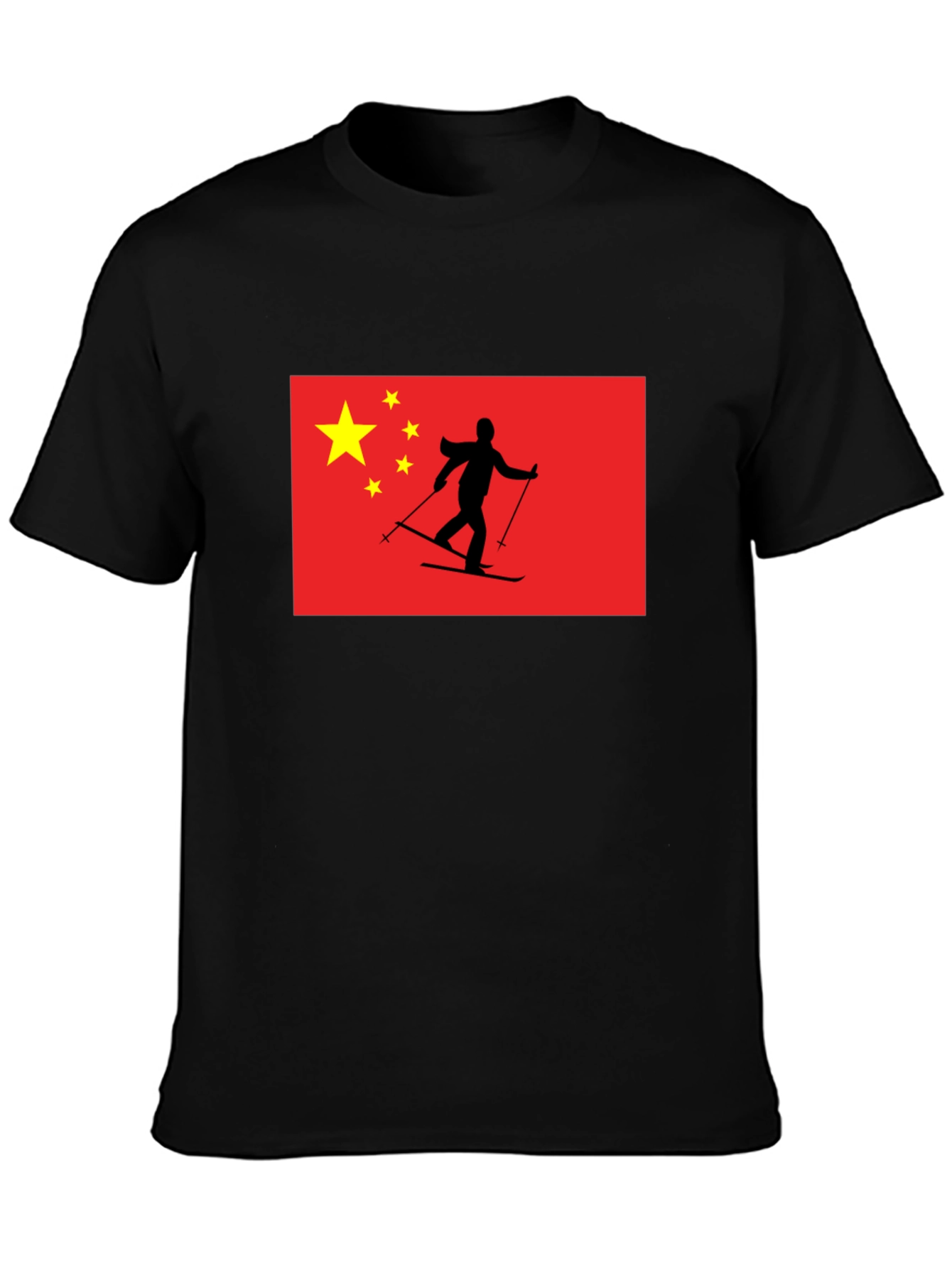 China Flag Skiing T-Shirt