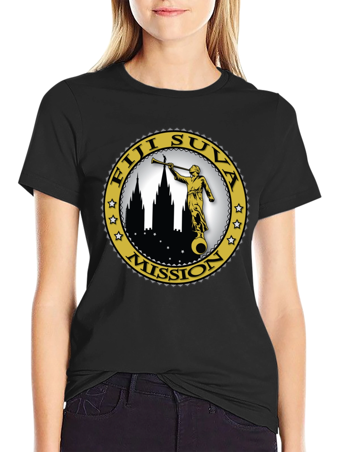 Fiji Suva Mission T-Shirt - Black Graphic Tee