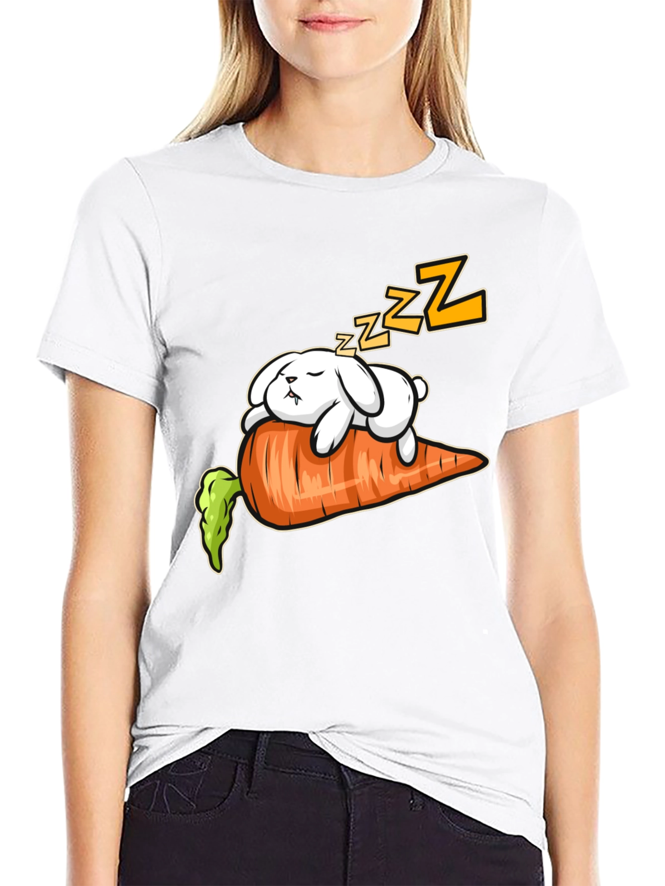 Cute Rabbit on Carrot T-Shirt
