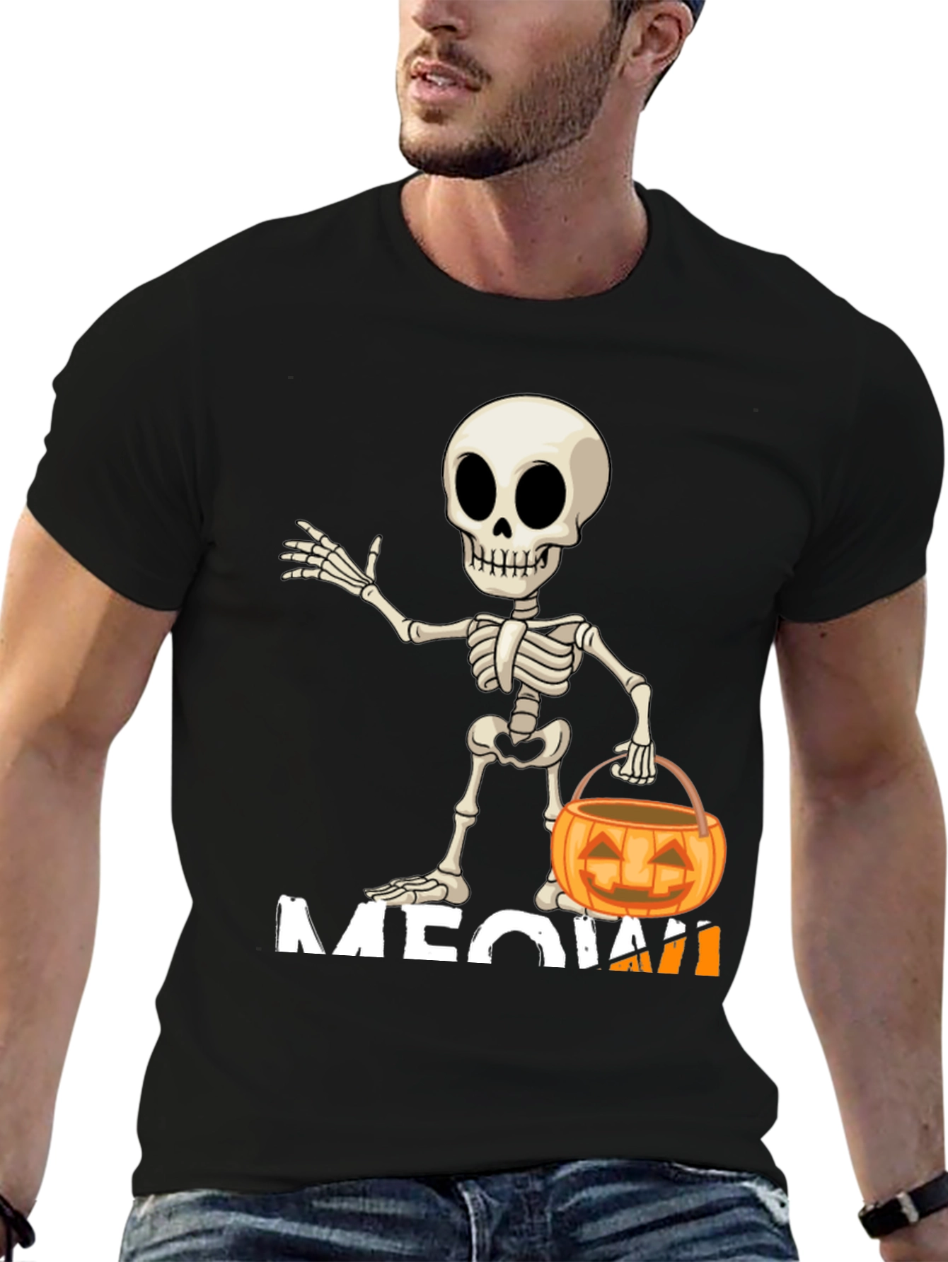 Halloween Skeleton Meow T-Shirt