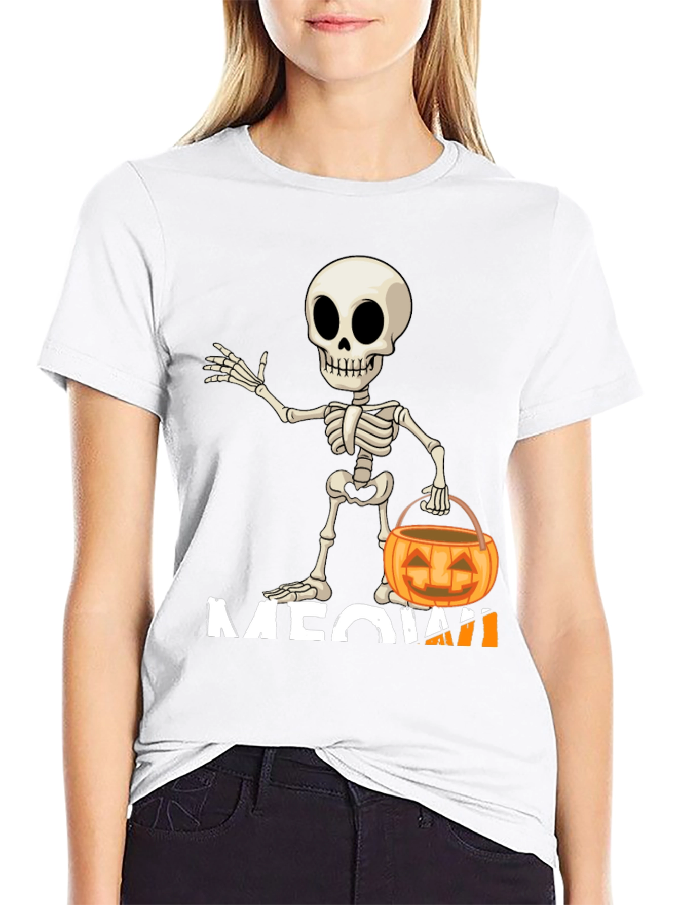 Halloween Skeleton Meow T-Shirt