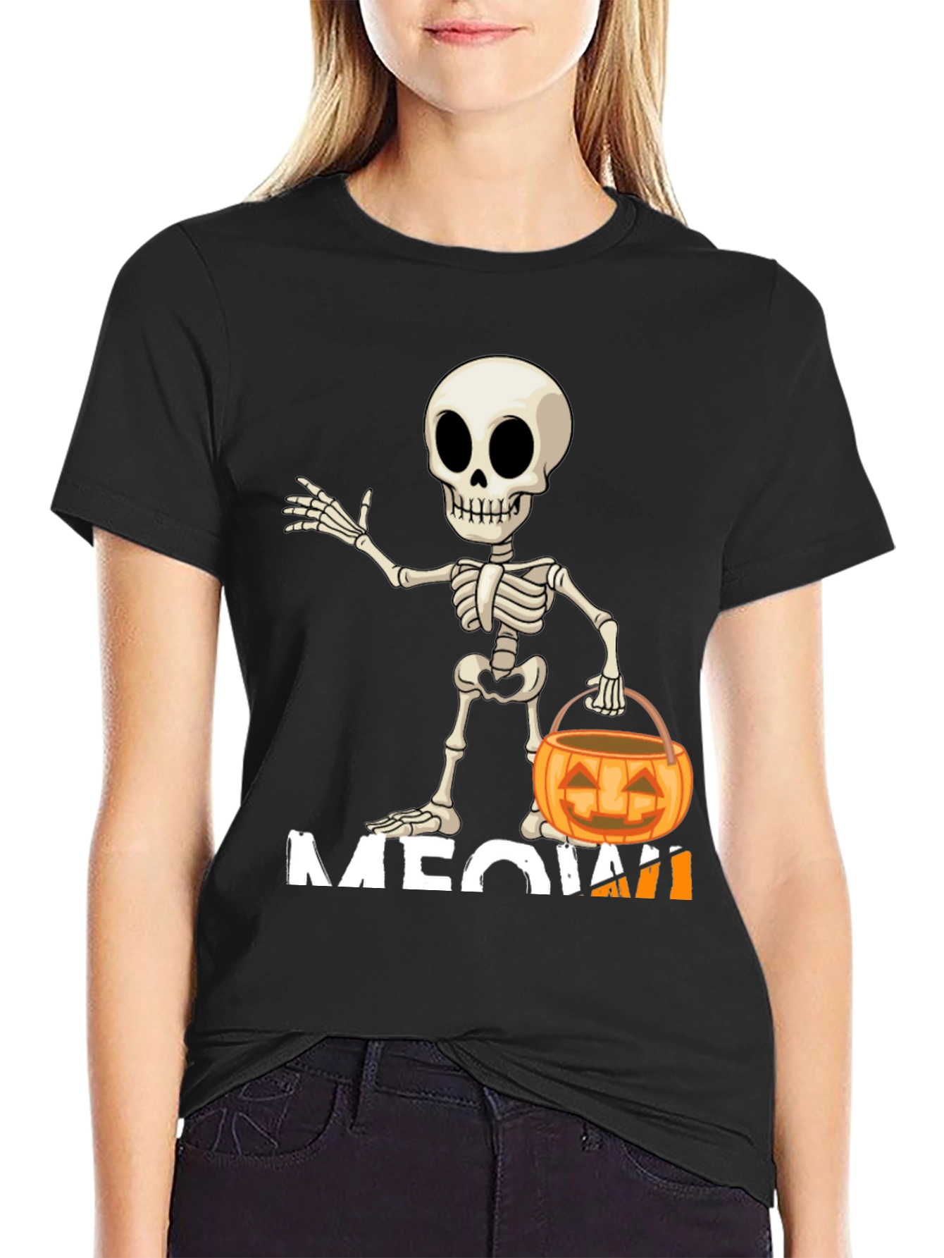 Halloween Skeleton Meow T-Shirt