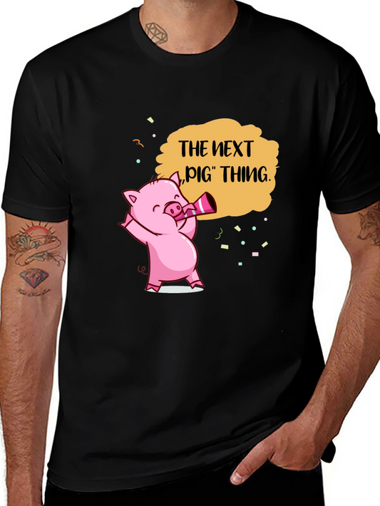 Next Pig Thing Graphic Tee - Black Cotton T-Shirt