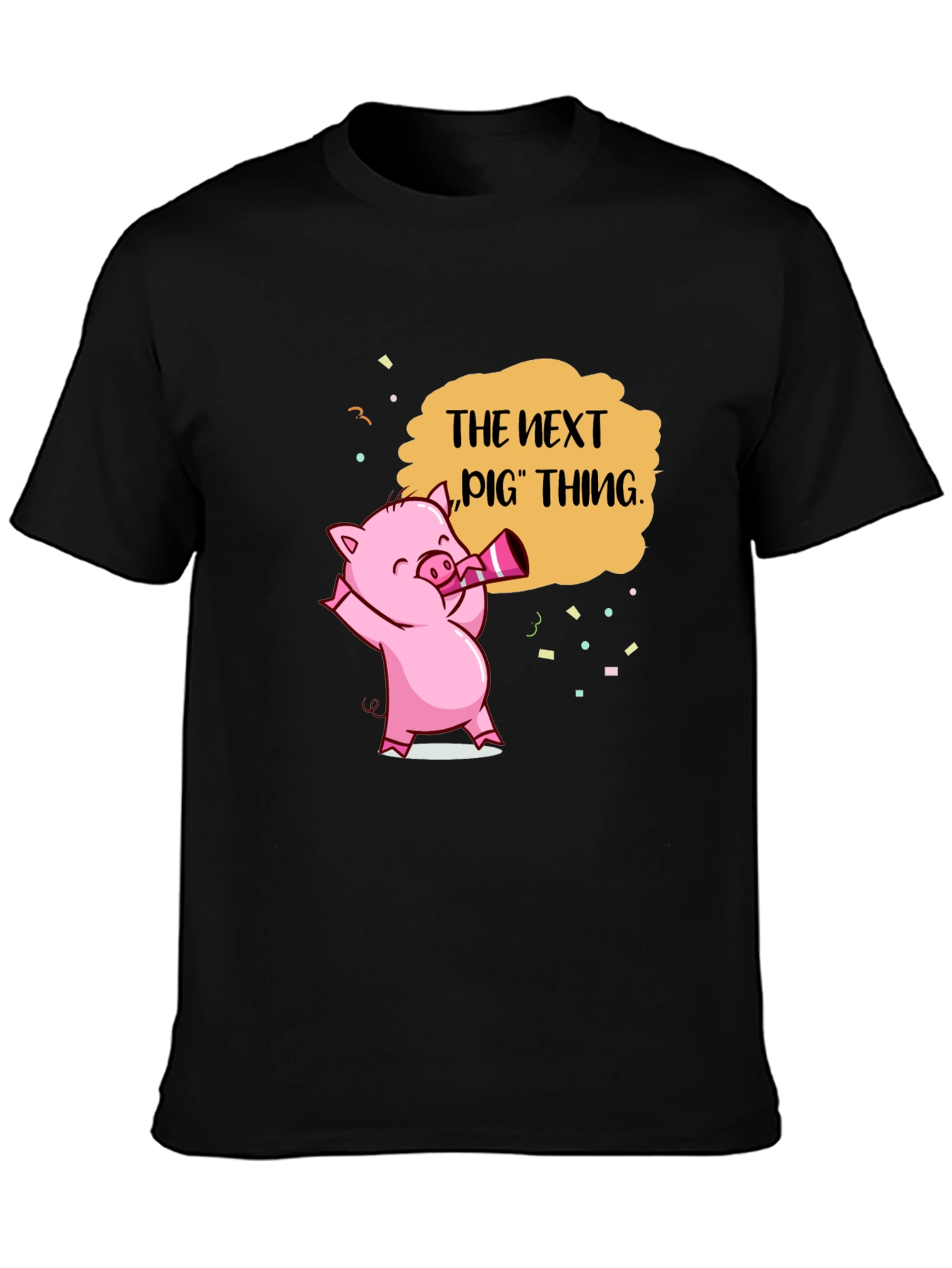 Next Pig Thing Graphic Tee - Black Cotton T-Shirt