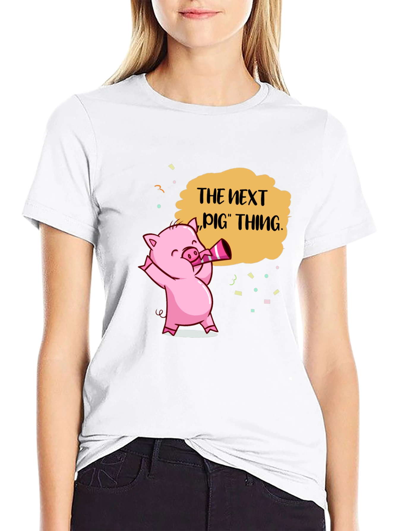 Next Pig Thing Graphic Tee - Black Cotton T-Shirt