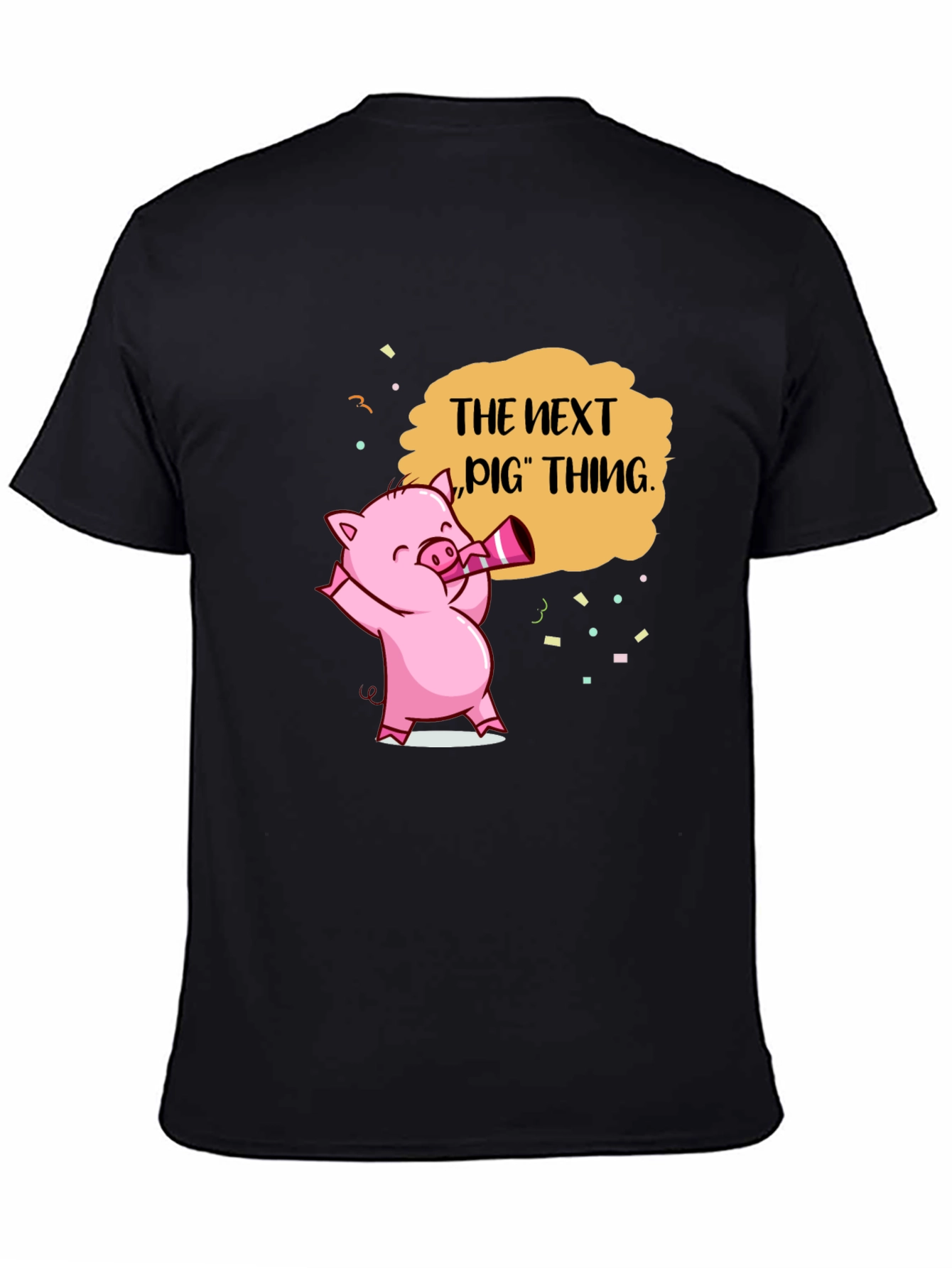 Next Pig Thing Graphic Tee - Black Cotton T-Shirt
