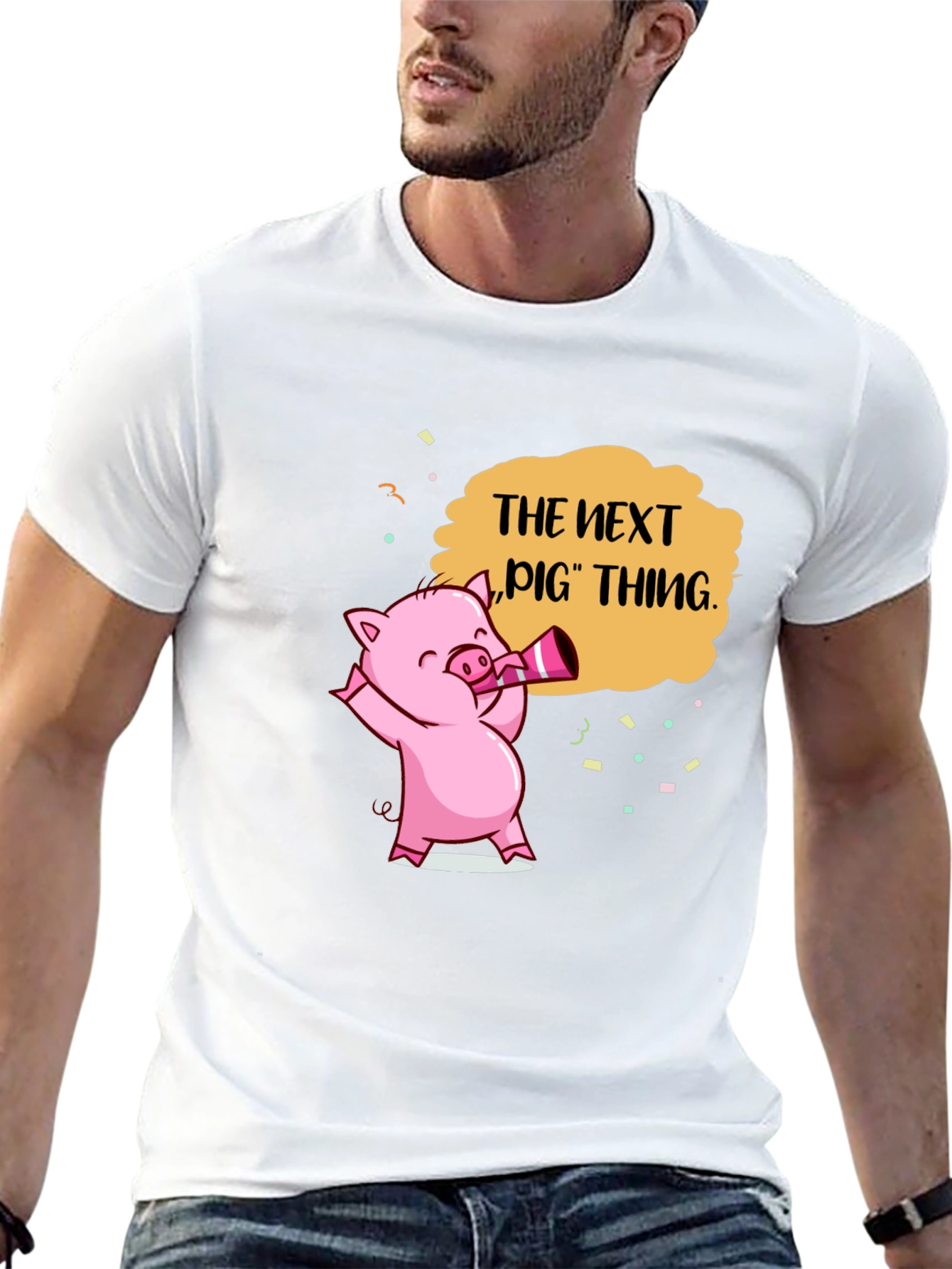 Next Pig Thing Graphic Tee - Black Cotton T-Shirt