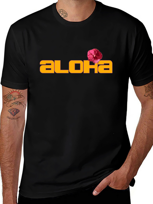 Aloha Graphic Tee - Black Casual T-Shirt