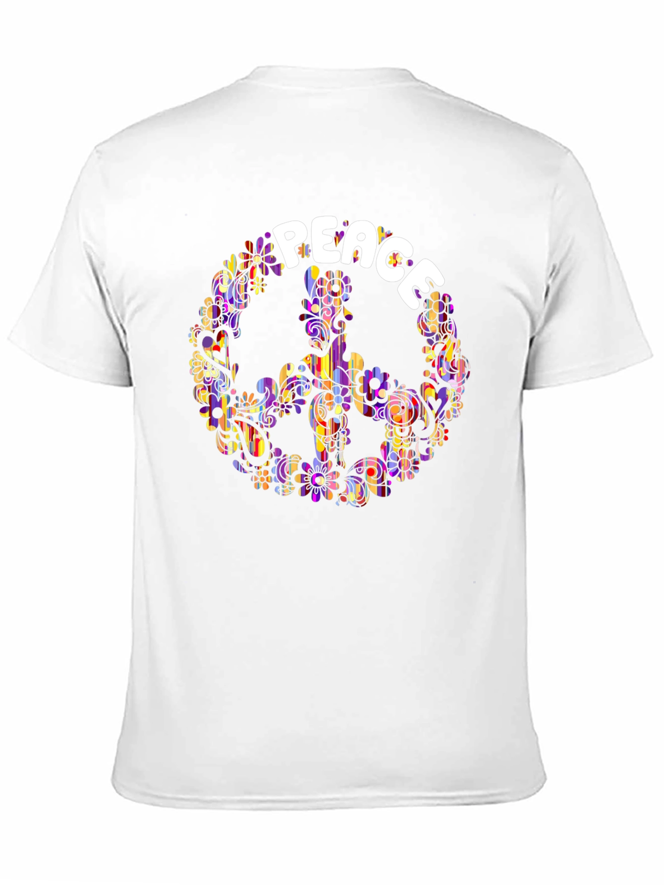 Peace Sign T-Shirt - Retro Floral Hippie Design